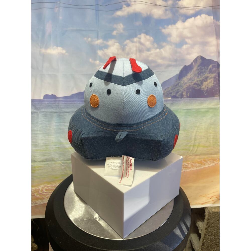 NWT Lightning Bug Plush Spaceship Accent Pillow 9.5" x 8" bedroom decor